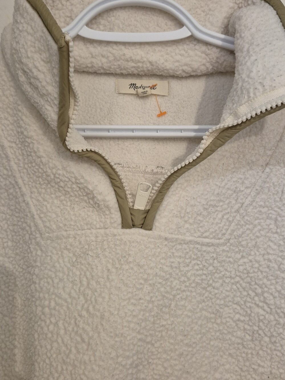 Madewell Cream Fleece Sherpa Pullover Jacket Sz.M - Picture 6 of 9